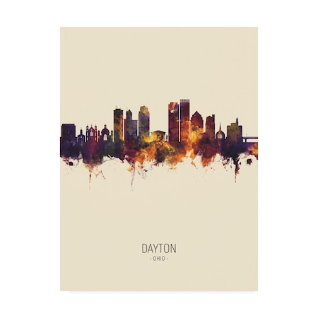 Michael Tompsett 'Dayton Ohio Skyline Portrait III' Canvas Art,18x24